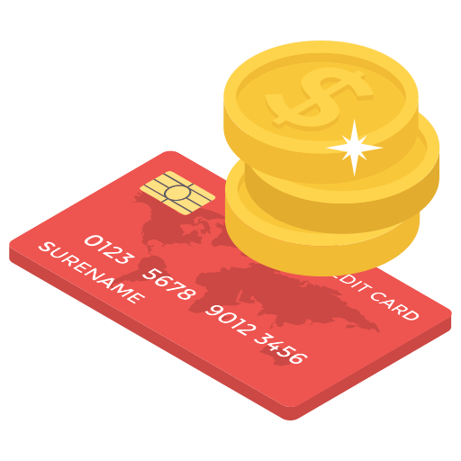Credit card and coins illustration representing no upfront payment for online class help